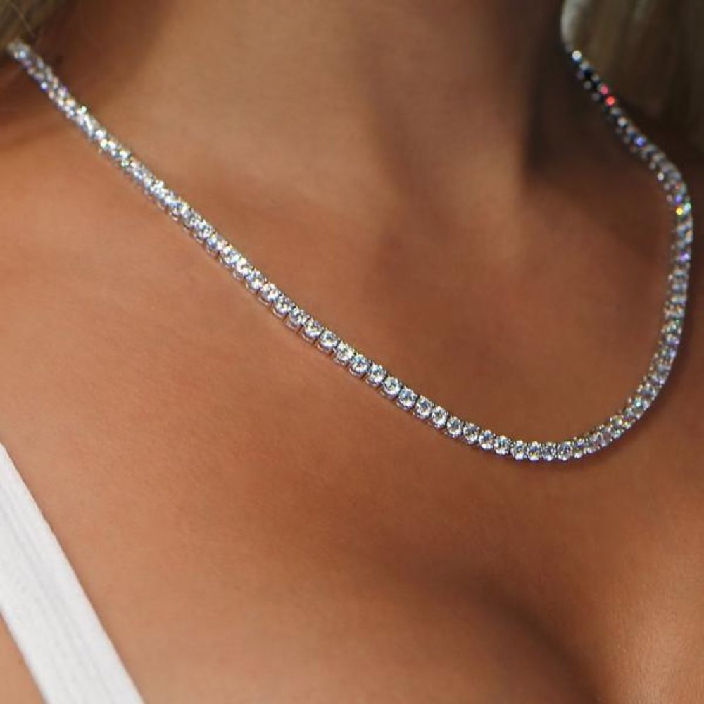 COUNTRY STRONG  16" Plated SPARKLY TENNIS NECKLACE
